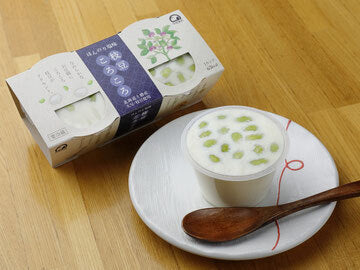 枝豆ころころ豆腐 5パック(2個/パック) 十勝産大豆でつくった豆腐に、ほんのり塩味をつけた中札内村産の枝豆を使用