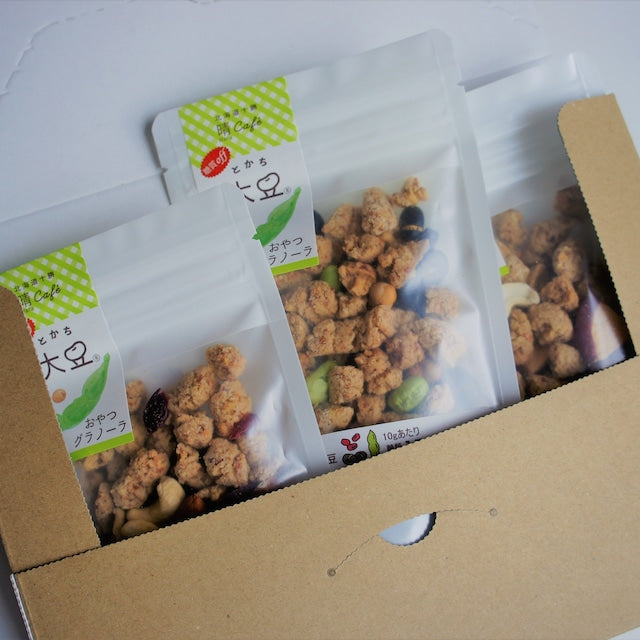 大豆のおやつグラノーラ 55g×3袋セット 北海道十勝産大豆・砂糖不使用のグラノーラ
