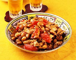とら豆と豚肉のピリ辛炒め