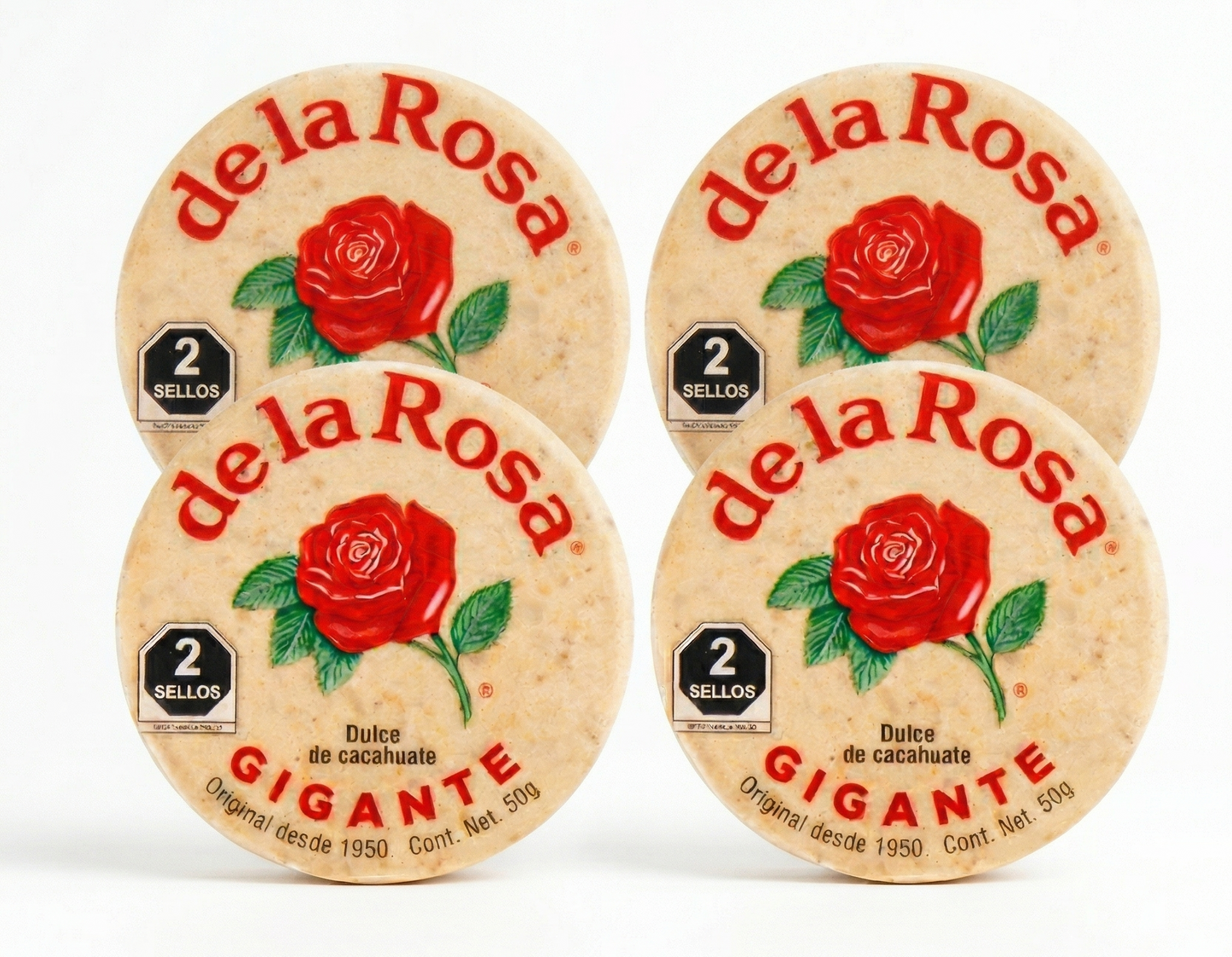 限定販売 de la Rosa マサパン ギガンテ 4個 メキシコ伝統のピーナッツ(落花生)菓子