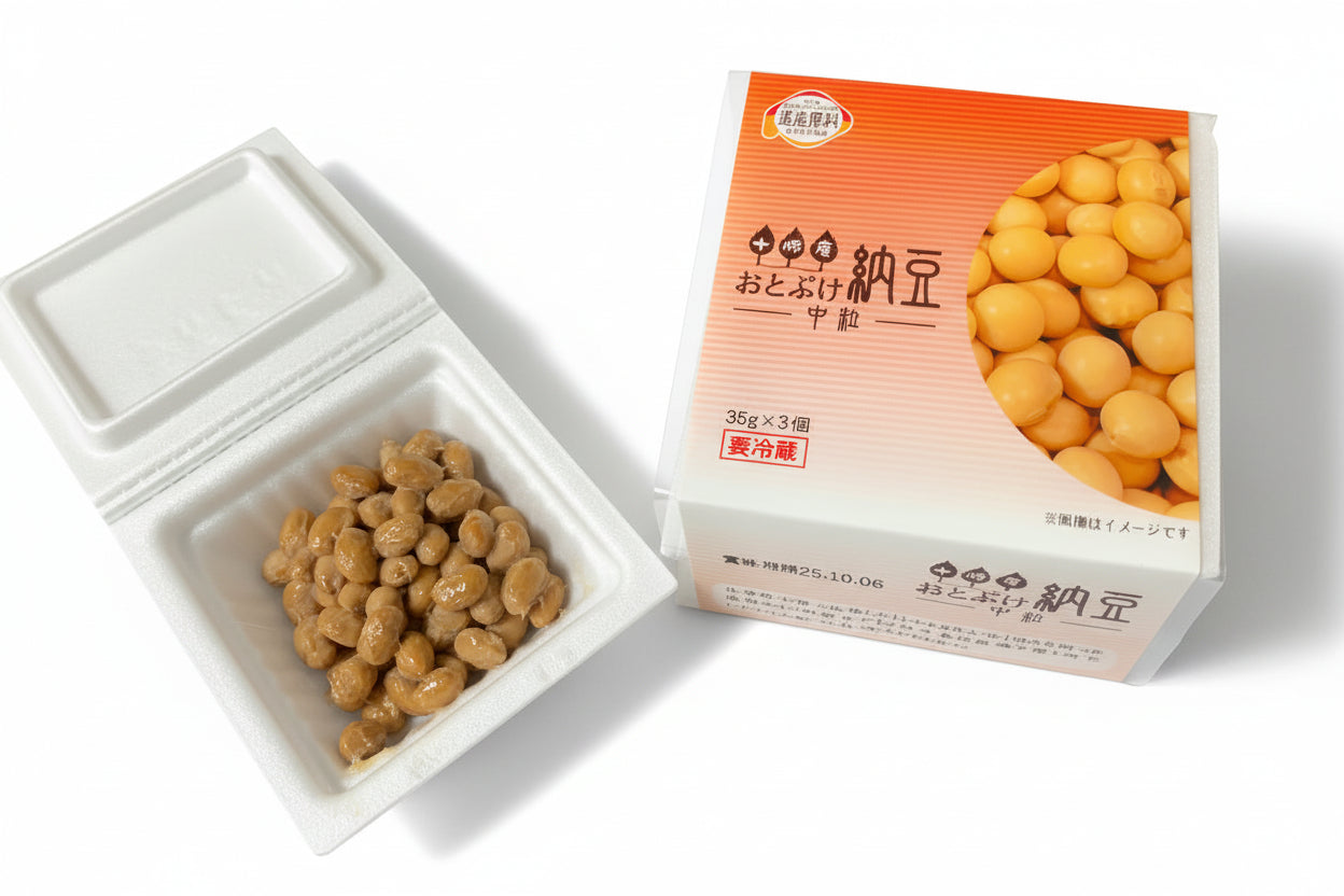 更葉園（北海道・音更町） おとぷけ納豆 中粒  12個  (35g X 3ﾊﾟｯｸ/個）