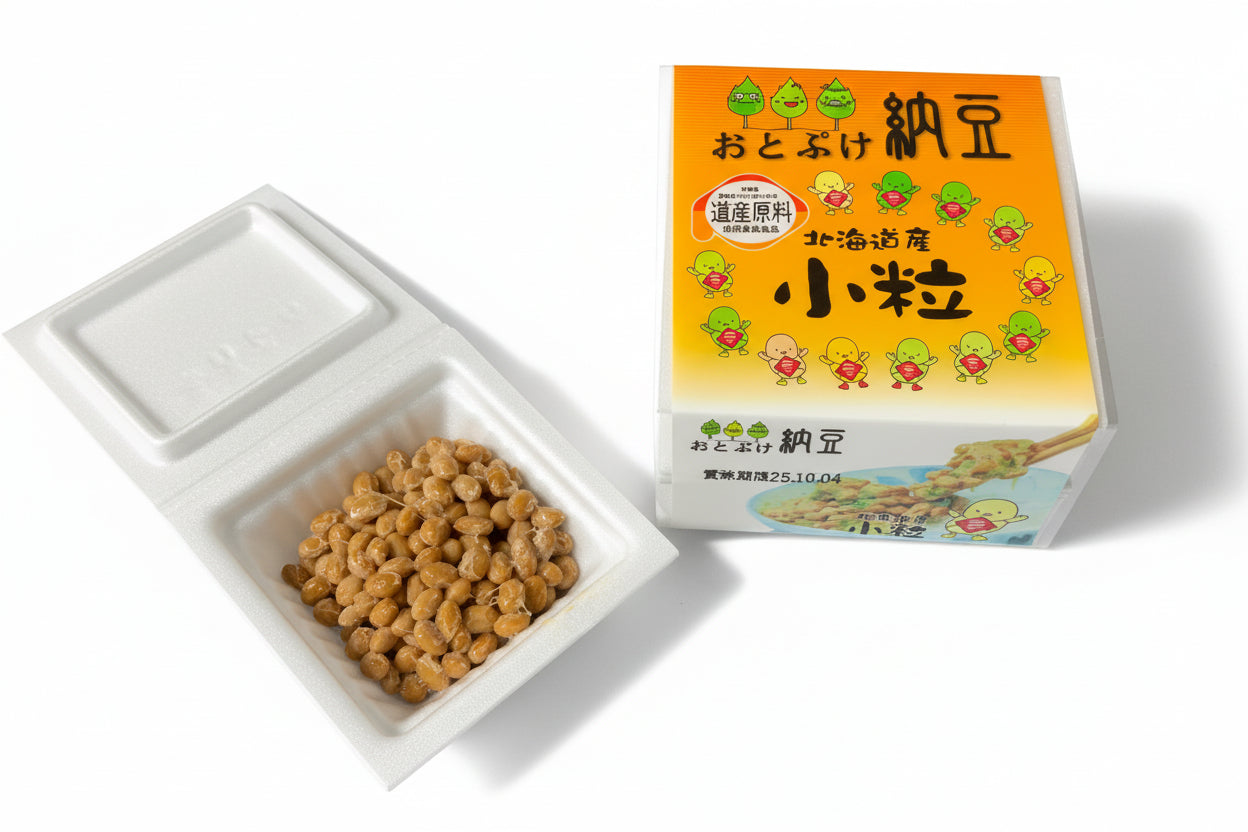 北海道音更町・更葉園「おとぷけ納豆」中粒＆小粒食べ比べ12個セット
