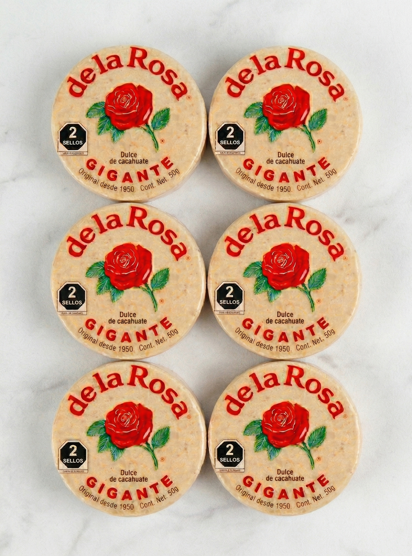 限定販売 de la Rosa マサパン ギガンテ 6個 メキシコ伝統のピーナッツ(落花生)菓子